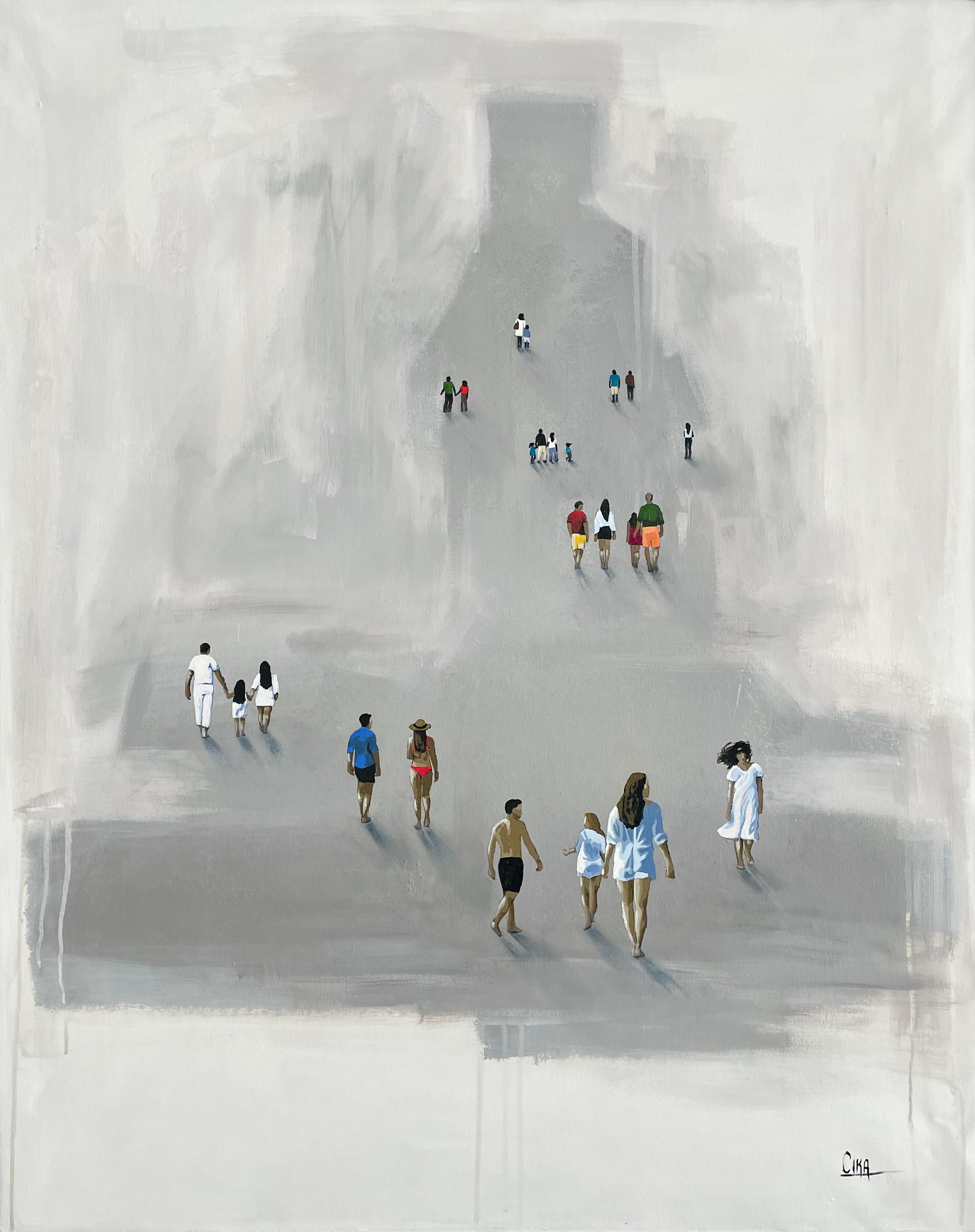 A CONTRACORRIENTE 100x80 Acrílico sobre lienzo 2024 Persistir en el propio rumbo es una forma íntima de valentía.